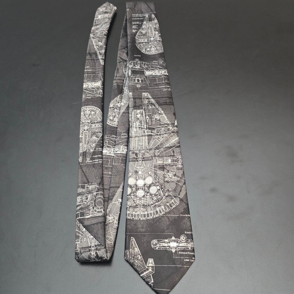 Star Wars Men’s Necktie Millennium Falcon Blue Prints Blue used